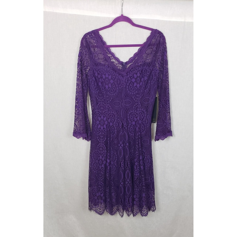 Always Indigo Purple Lace Dress M Whimsigoth Dark‎ Fairy Romance Vamp Witchy